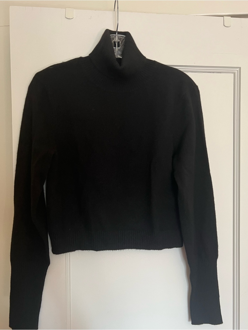 NAADAM cashmere cropped turtleneck sweater black -M-NWT!